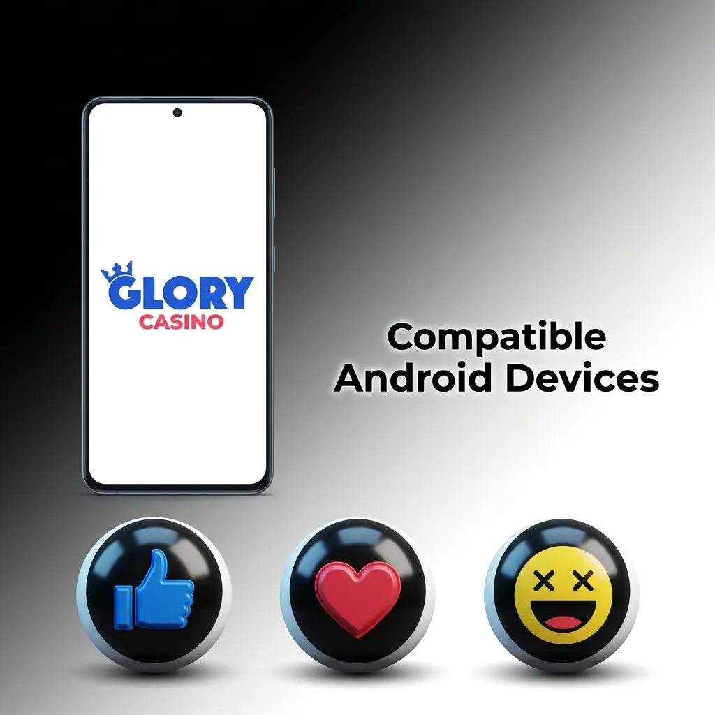 Compatible Android devices for Glory Casino app in Pakistan including Samsung, Xiaomi, OPPO, Vivo, Tecno, Infinix, and Realme models